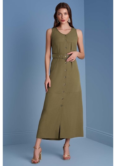 Kolsuz Haki Elbise Haki