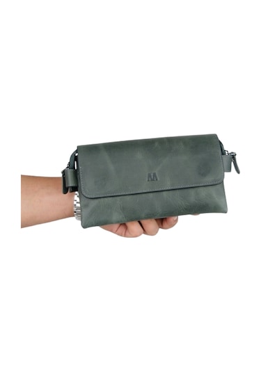 Mft Leather Hakiki Deri Unisex El Çantası Boliva 9874 Tiguan Haki
