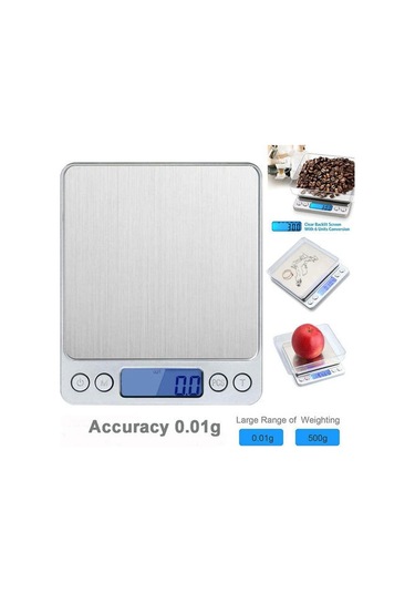 Yüksek Kalite Dijital Mutfak Ölçeği Mini Cep Paslanmaz Çelik Hassas Takı Elektronik Denge Ağırlığı Altın Gram Doğruluk 500g / 0.01g Altın