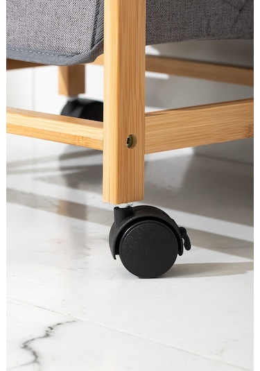 Dekorasyaa Bambu 2 Çekmeceli Çok Amaçlı Banyo Düzenleyici Çamaşır Sepeti Organizer Bambu