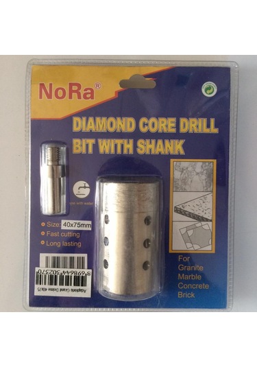 Nora 40mm Adaptörlü Granit Delme Mermer Delme Panç 40x75