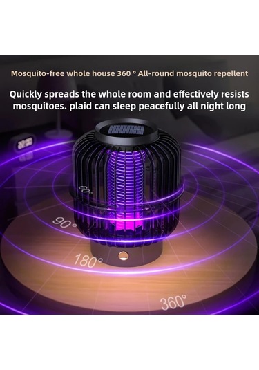 Boatshop1 Şarj Edilebilir 2si 1 Arada Beige Kablosuz Sinek Öldürücü Lamba Yaz İçin Açık Hava Kamp Bahçe Ev