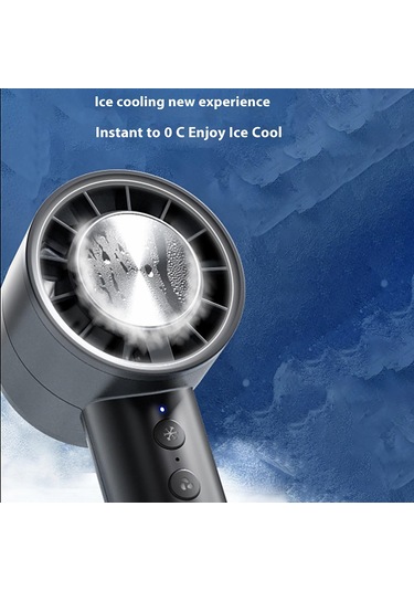 Taşınabilir Yüksek Hızlı Usb Şarj Edilebilir Turbo Fanlı Taşınabilir Soğutma Fanı Buz Sıkıştırmalı Soğutma Tasarımı - Siyah Siyah
