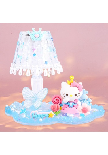 Aurora Çocuk Dıy El Yapım Krem Tutkal Kristal Masa Lambası Malzeme Paketi Seti Yaratıcı Gece Lambası Bulmaca Oyuncak Mor Mor