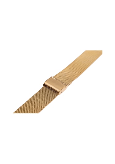 Paslanmaz Çelik Milano İnce Hasır Kordon - Gold - 12mm