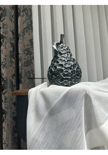 Tül Perde Simli Balık Sırtı Desen Ultra Dökümlü Etek Kurşun Sarımlı Çok Renkli