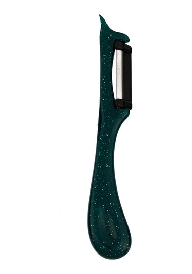Solingen Simli Yeşil Dikey Soyacak Paslanmaz Alman Çeliği, Ergonomik Sap, Çift Yönlü Kesici Ağız-198 Yeşil