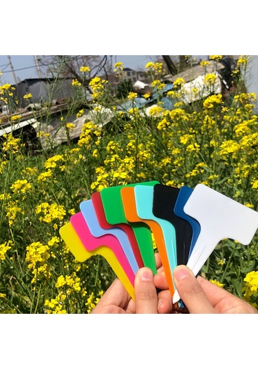 Neevoyu Siyah T Şekilli Bitki Etiketleri 100 Adet - Dayanıklı Pp Plastik - Su Geçirmez - Çimlene Kolay - Bahçe Ve Saksı Bitkileri İçin