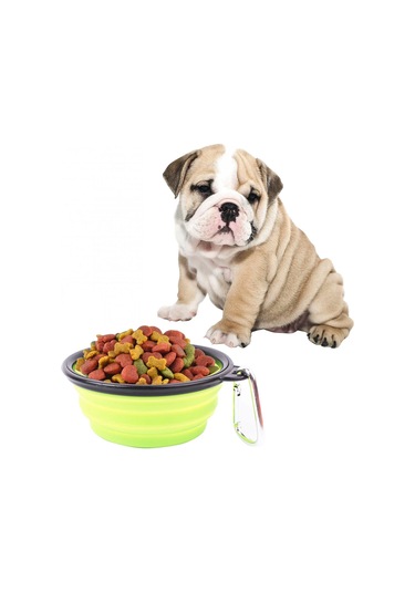 Sones Taşınabilir Pet Katlanır Besleme Kase Silikon Su Bulaşık Besleyici Köpek Seyahat Kase