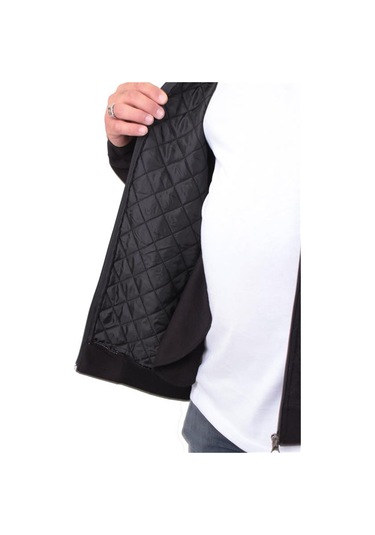 Starbattal Büyük Beden Fermuarlı Hırka Diamond 23281 Sıyah-Sıyah Siyah