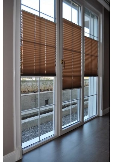 K.rengi 09-05 Plise Perde - Katlanır Cam Balkon Perdesi Kahverengi