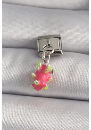 316l Çelik Gümüş Renk Sallantı Ejder Meyvesi Model Nomination Charm