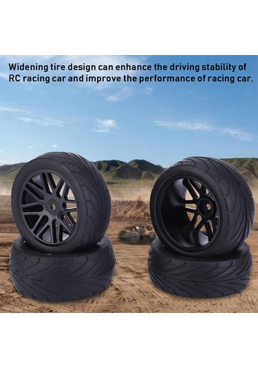 Geekyou 1/10 Kumandalı Araba İçin 85mm Dayanıklı Lastikler - Yükseltilmiş Tutuş Ve Sabitlik, Off-road/piyasa Uyumlu Siyah, 4 Adet