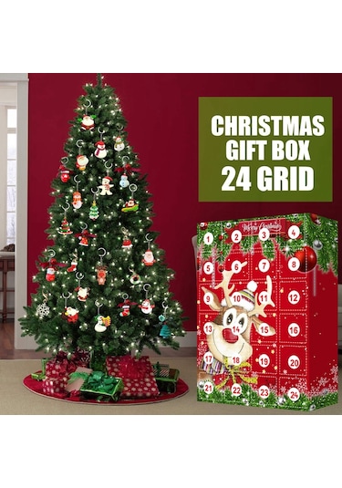 Çocuklar İçin 24 Parça Reçine Anahtarlık Dekorlu Noel Advent Takvimi