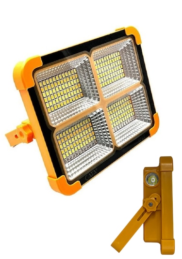 Güneş Enerjili Solar Led Projektör Taşınabilir Fenerli Powerbank