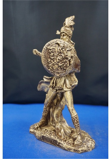 Athena Savaş Tanrıçası 26 Cm Mitolojik Heykel, Ev Dekor Ve Hediyelik Biblo Altın