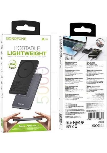 Borofone 5000mah 20w Powerbank Kablosuz Şarj Desteği Bj50