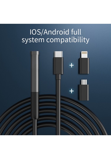 Hfambition Wifi Bağlantılı 8mm Endoskop: 3 Metre Kablo, Yüksek Çözünürlüklü Görüntüleme, Suya Dayanıklı, Mobil Uyumlu