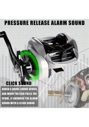 Motion003 Sol El Samolla 1 Adet Baitcasting Makara 64:1 Disli Orani 15kg Maksimum Surukleme Gucu Metal Taban