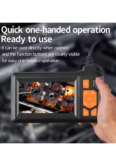 Vtn-107 Ekranlı 3 Kameralı 10 Mt Hafıza Kart Destekli Sert Kablo Yılan Endoskop Kamera 8 Mm 4.3 Inc