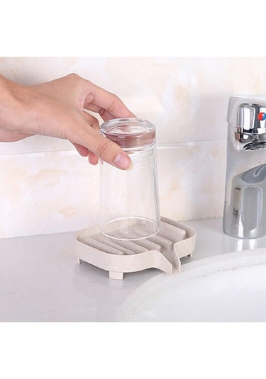 Yeşil Buğday Samanı Banyo Sabunluk Depolama Tutucu Raf Sabun Kutusu Kaymaz Drenaj Sabun Kutusu