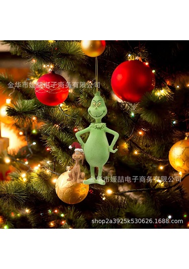 Yeşil Saç Canavar Noel Dekorasyon Süsü Karikatür Noel Ağacı Kolye Noel Ev Araba Dekorasyonu 18