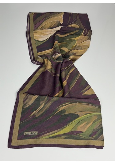 Cardion Pamuk İpek Şal - 70 X 180 - 06302 Mürdüm - Yeşil
