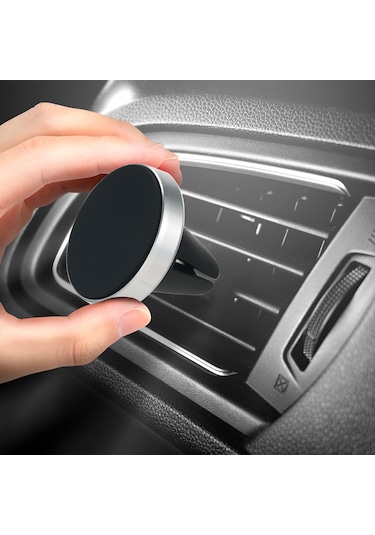 Shineyee Aracın Havalandırma Deliklerine Uygulanabilir Manyetik Telefon Tutucu - Gümüş Renkli Metal Yama Dahil GÜMÜŞ