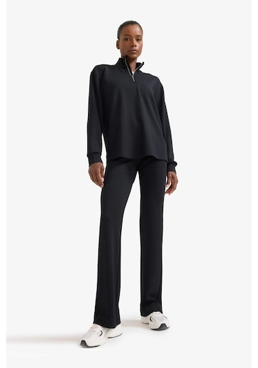 Defacto Defactofit Flare Fit İspanyol Paça Standart Boy Modal Sporcu Pantolon E8957ax25aubk81 Siyah