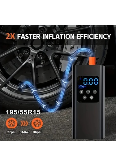 Willowhaven Jkuoo Kablosuz Şarjlı Portatif Havuz Pompası 150 Psı Dijital Göstergeli Led Aydınlatmalı Siyah