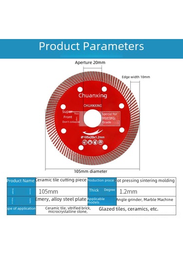 Aubyhe Seramik, Mermer Ve Tam Seramik Levhalar İçin Ultra İnce Kırılmaz Kesim Diski - Profesyonel Açımlı Motor Uyumlu, Su Olmadan Kuru Kesim