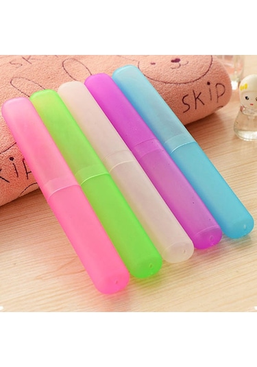 Sones Taşınabilir Seyahat Diş Fırçası Tutucu Kılıf Tüp Mini Açık Hava Yürüyüş Nefes Alabilir Diş Fırçası Kutusu Rastgele Renk