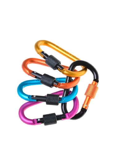 Besthome1 8cm Kilitli D Halka Karabina, Hafif Alüminyum, 30kg Kapasite, Çelik