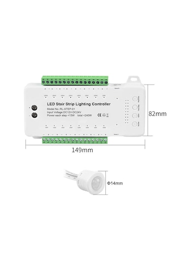 Singree 16 Adımlı Akıllı Led Merdiven Aydınlatma Kontrol Cihazı - Pır Sensörlü Otomatik Açma/kapama Diğer