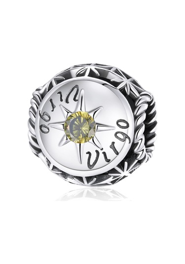 S925 Ayar Gümüş On İki Takımyıldızı Zirkon Boncuk Dıy Bilezik Kolye Aksesuarları, Stil: Başak Çok Renkli