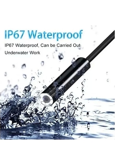 Vtn-02 Endoskop Yılan Video Kamera Led'li 2 Metre 7 Mm Sert Kablo Su Geçirmez