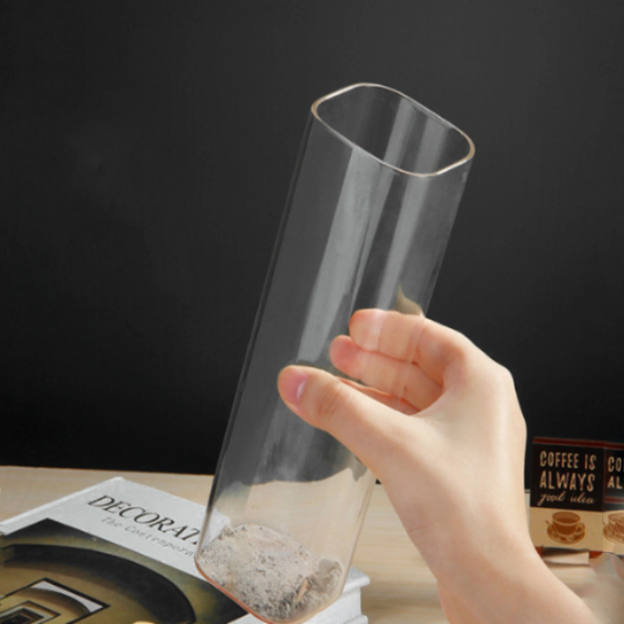 Konesam Modern Cam Koyu Kül Toplayıcı, Yumuşak Temizleme, 60x200mm, Aksesuar Yok Şeffaf