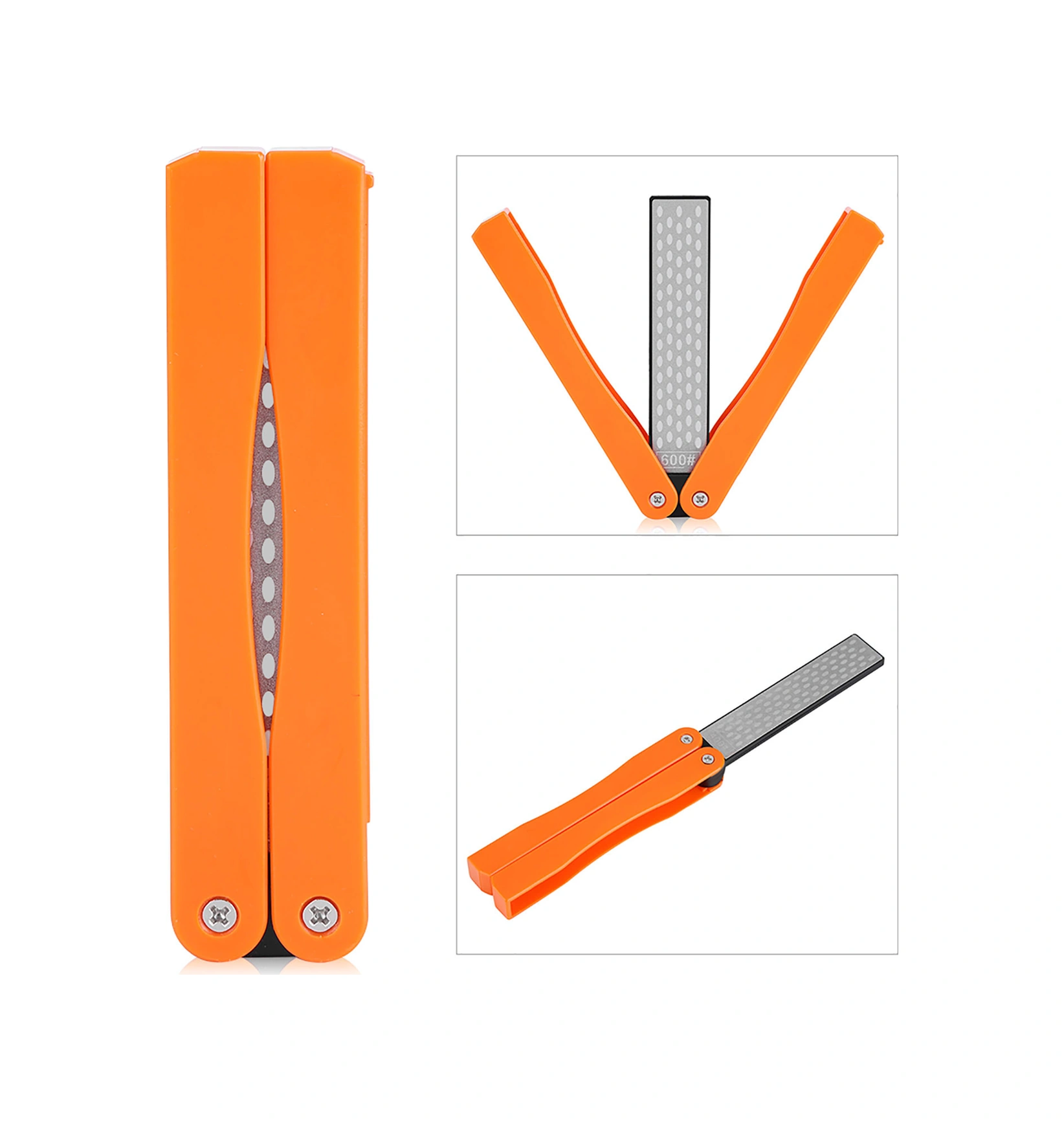 Hangfox Dinamit Taşlı Çift Taraflı 400/600 Gıda Aletleri, Makas, Bıçak Sıvama Aleti - Plastik Katlanabilir Kılıf İle Taşınabilir Dış Kullanım Sarı