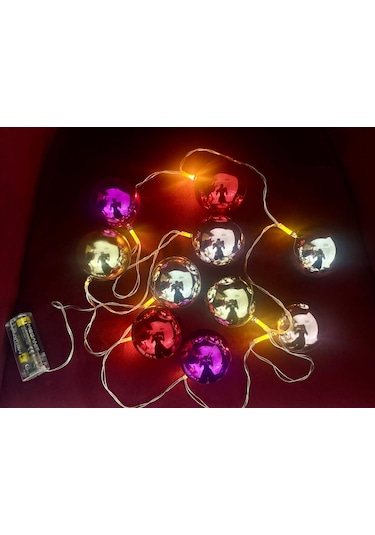 2 Metre 10 Led Pilli 2 Kademeli Parlak Top Led Beyaz