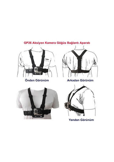 Chest Body Strap Gp26 Aksiyon Kamera Göğüs Bağlantı Aparatı