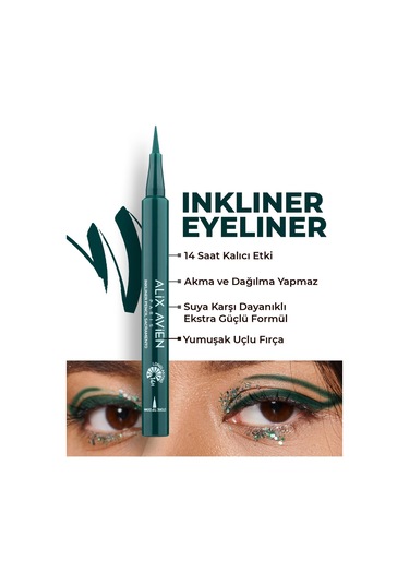 Alix Avien Uzun Süre Kalıcı Suya Dayanıklı Ve Yumuşak Uçlu Yeşil Göz Kalemi Inkliner Eyeliner Sacramento