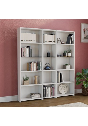 Oyku Kitaplık 130 Cm Beyaz Beyaz