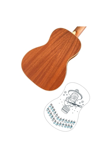 havana siyah renk ukulele akor cetveli tablosu stickeri etiketi