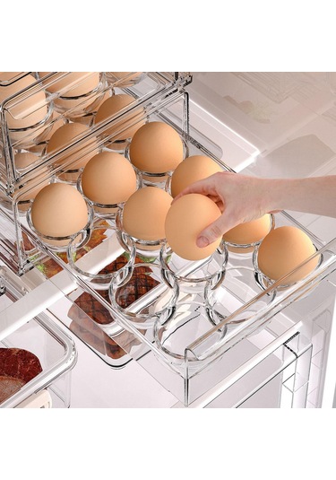 Suntek Kulplu Yumurta Taze Saklama Kutusu Buzdolabı 12-ızgara 12 Izgara