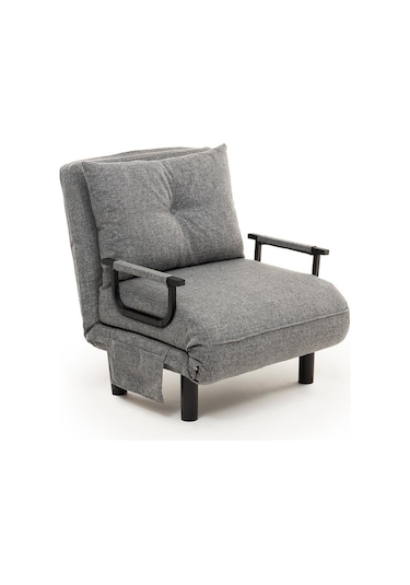 Pafu Sento Tekli Katlanır Yataklı Koltuk - Keten Açık Gri Açık Gri