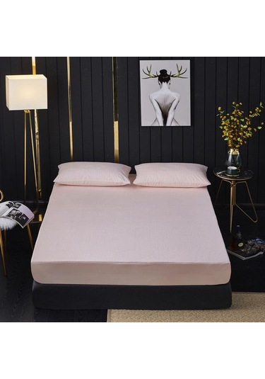 Pembe Rahat Yatak Havlu Kumaş Çarşaf Tpu Su Geçirmez Anti-mite Çarşaf Simmons Yatak Koruyucu Otel Çarşaf 60 120+30cm Pembe