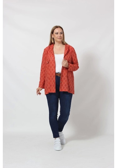 Moda Berray B029t Kapüşonlu Delikli Mevsimlik Ceket Tarçın Karışık Çok Renkli