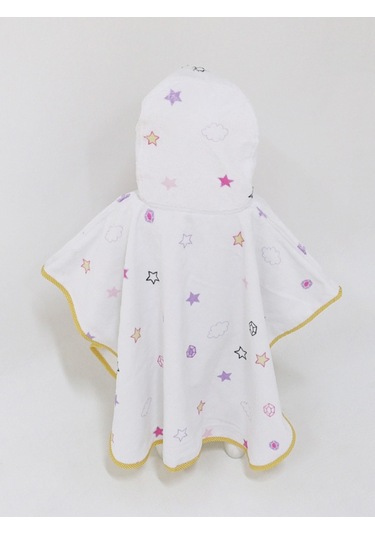 Airycot Unicorn Desenli Çocuk Panço Havlu Beyaz
