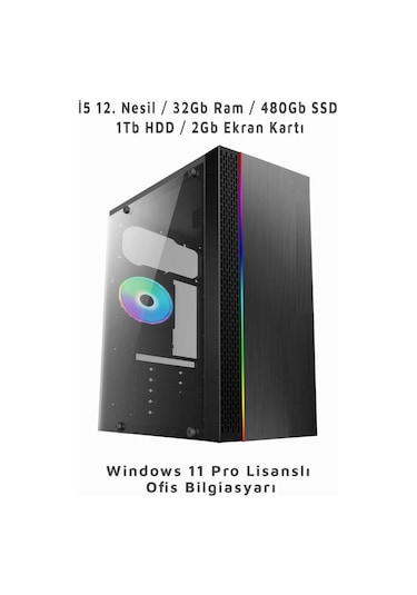 Ramtech Manager i5-12400F 32 GB  1 TB HDD 480 GB SSD R7-240 W11P Masaüstü Bilgisayar