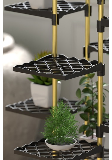 Mundo 10 Raflı Dekoratif Çiçek Standı Çiçek Bahçesi Saksı Standı Diğer